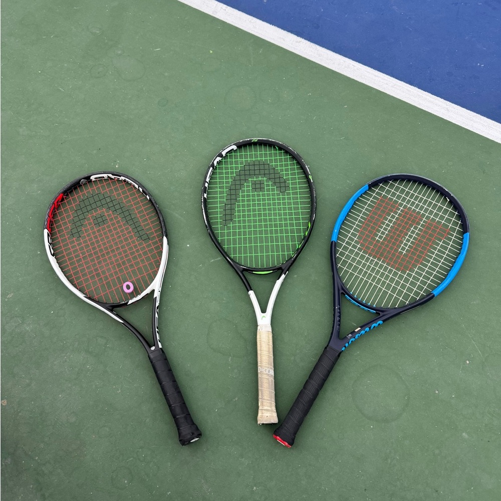 Wilson and Head junior tennis rackets